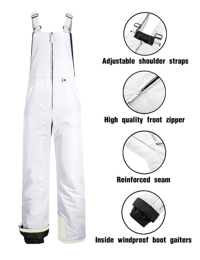 GEMYSE Men's Insulated Waterproof Ski Bib Overalls Winter Snowboarding Pants