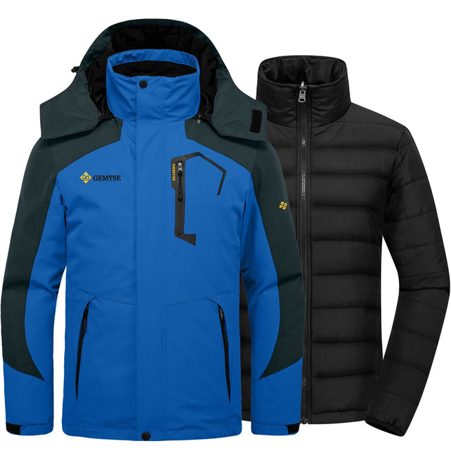 GEMYSE Men's Waterproof 3-in-1 Ski Snow Jacket Puffer Liner Insulated Winter Coat