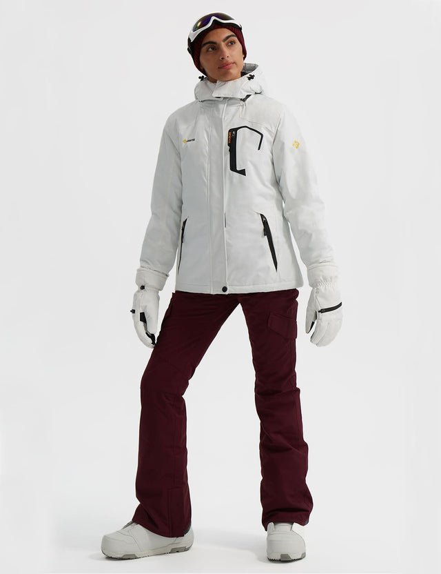 GEMYSE Women's Ski Snow Jacket Warm Winter Waterproof Coat Snowboard Rain Jacket Hooded Windproof Windbreaker