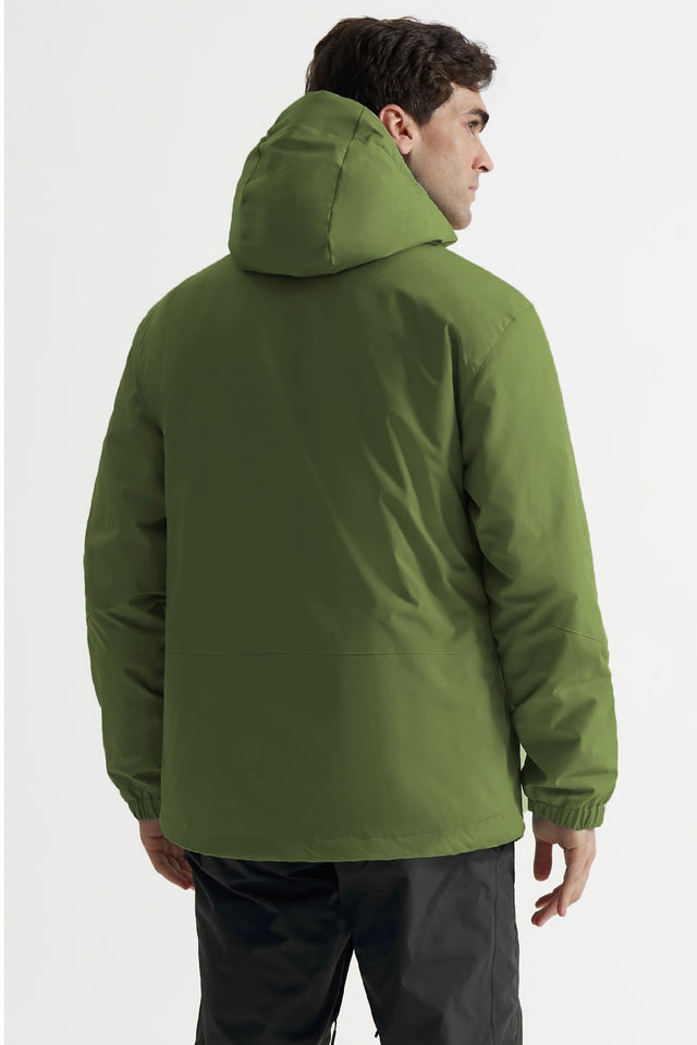 GEMYSE Men's Ski Jacket Warm Winter Snow Coat Waterproof Mountain Windbreaker Jacket for Snowboarding Hiking