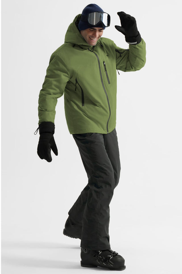 GEMYSE Men's Ski Jacket Warm Winter Snow Coat Waterproof Mountain Windbreaker Jacket for Snowboarding Hiking