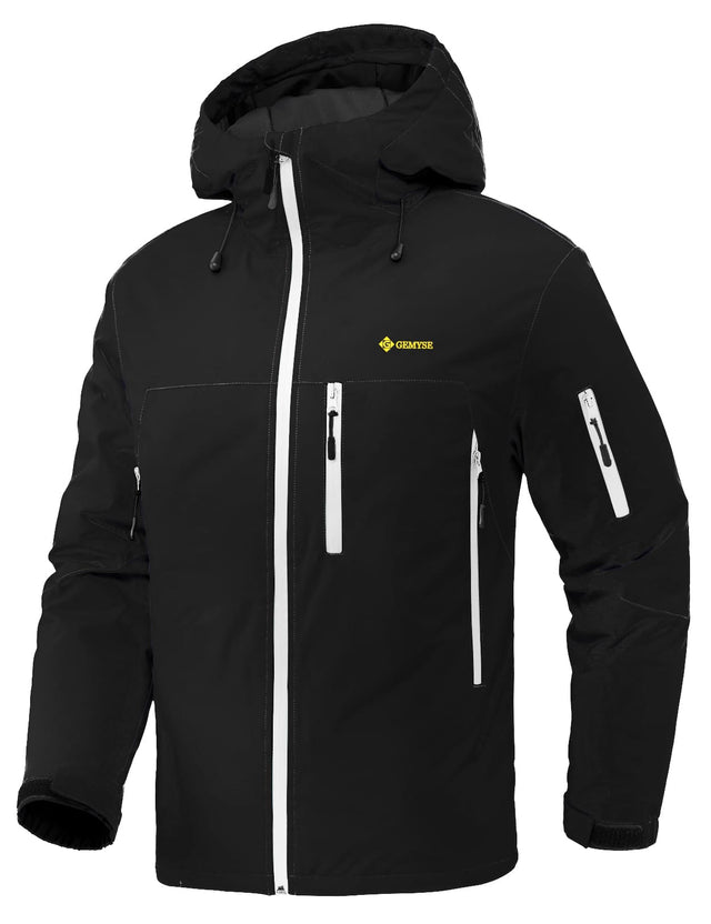 GEMYSE Men's Ski Jacket Warm Winter Snow Coat Waterproof Mountain Windbreaker Jacket for Snowboarding Hiking