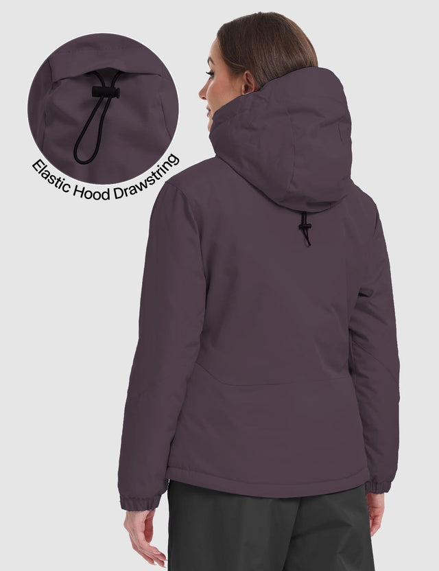 GEMYSE Women's Ski Jacket Warm Winter Snow Coat Waterproof Mountain Windbreaker Jacket for Snowboarding Hiking