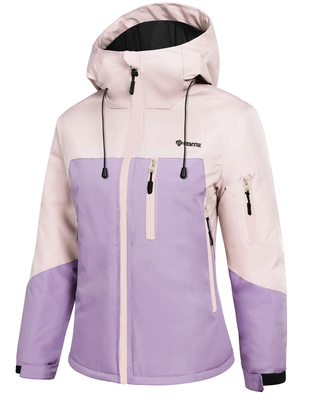 GEMYSE Women's Ski Jacket Warm Winter Snow Coat Waterproof Mountain Windbreaker Jacket for Snowboarding Hiking