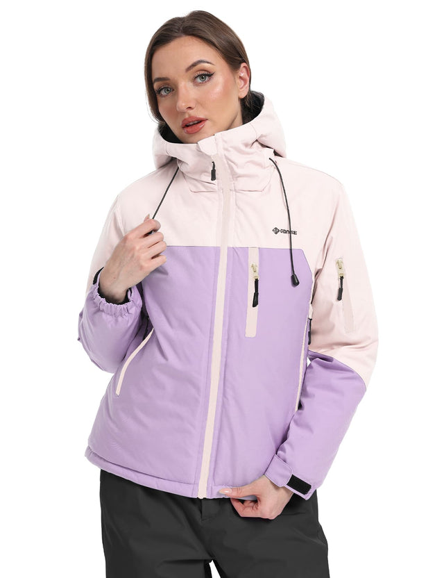 GEMYSE Women's Ski Jacket Warm Winter Snow Coat Waterproof Mountain Windbreaker Jacket for Snowboarding Hiking