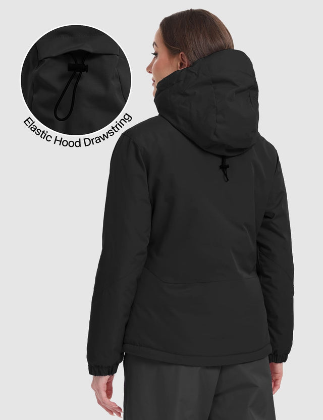 GEMYSE Women's Ski Jacket Warm Winter Snow Coat Waterproof Mountain Windbreaker Jacket for Snowboarding Hiking