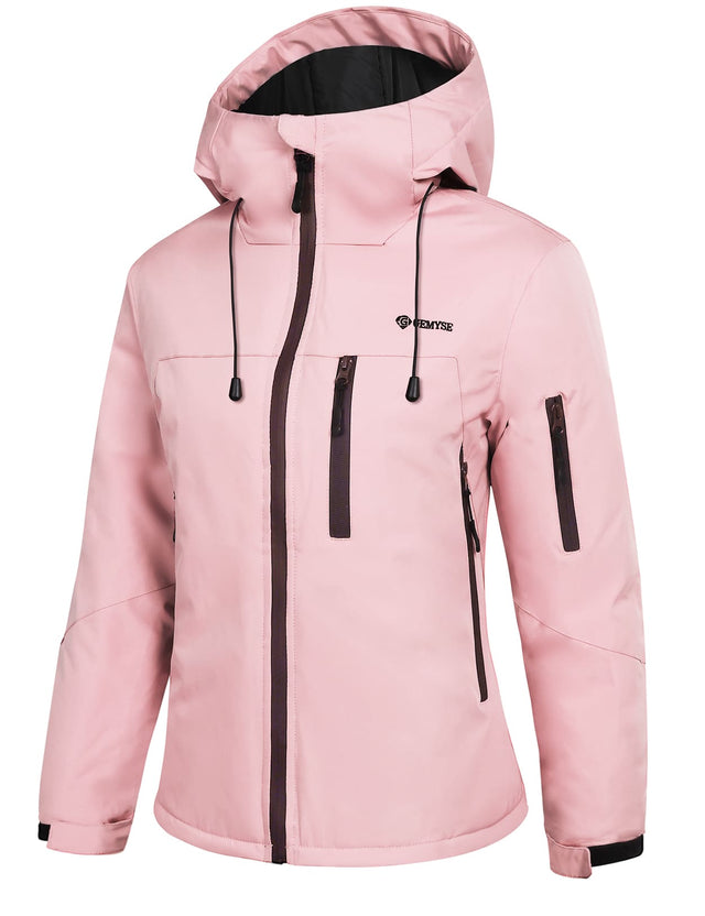 GEMYSE Women's Ski Jacket Warm Winter Snow Coat Waterproof Mountain Windbreaker Jacket for Snowboarding Hiking