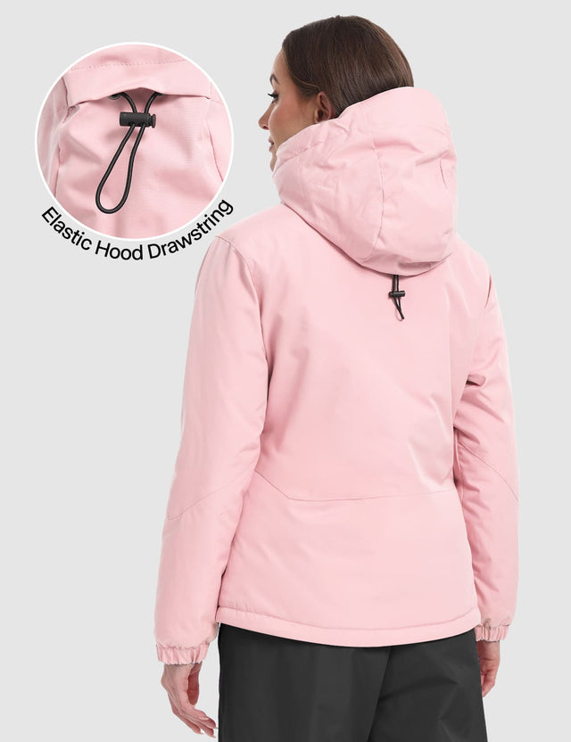 GEMYSE Women's Ski Jacket Warm Winter Snow Coat Waterproof Mountain Windbreaker Jacket for Snowboarding Hiking