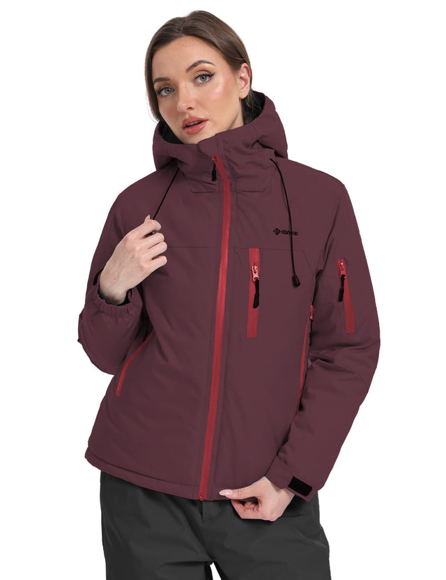 GEMYSE Women's Ski Jacket Warm Winter Snow Coat Waterproof Mountain Windbreaker Jacket for Snowboarding Hiking