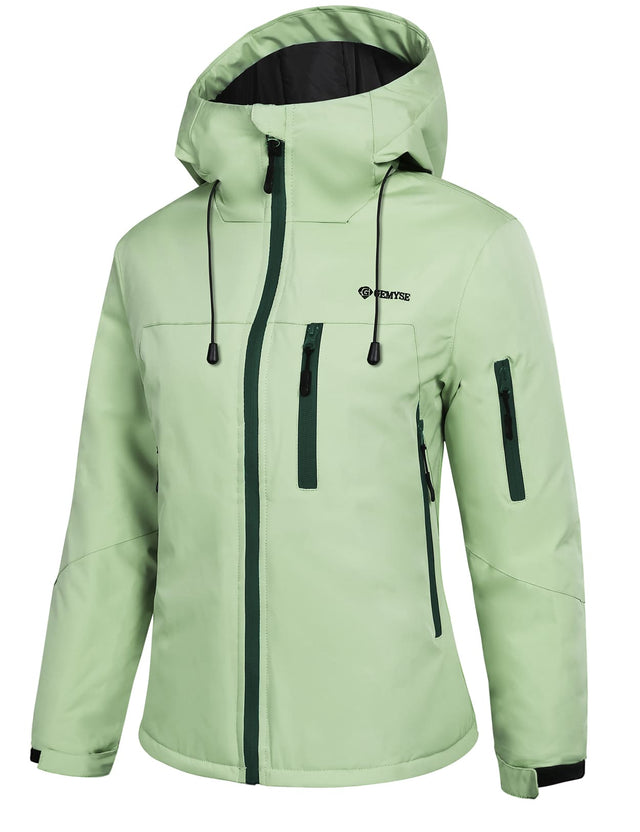 GEMYSE Women's Ski Jacket Warm Winter Snow Coat Waterproof Mountain Windbreaker Jacket for Snowboarding Hiking