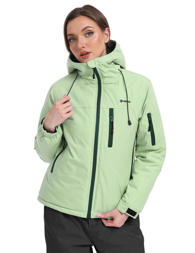 GEMYSE Women's Ski Jacket Warm Winter Snow Coat Waterproof Mountain Windbreaker Jacket for Snowboarding Hiking