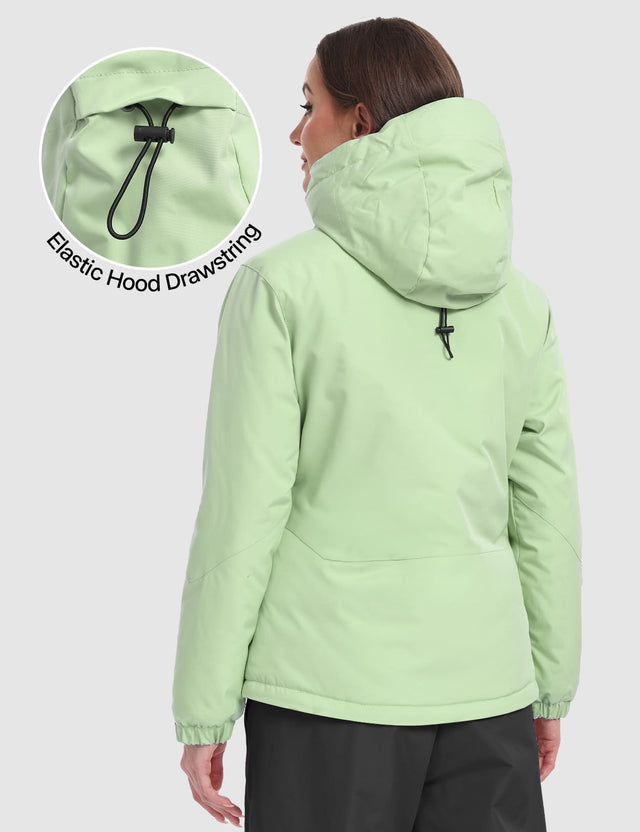 GEMYSE Women's Ski Jacket Warm Winter Snow Coat Waterproof Mountain Windbreaker Jacket for Snowboarding Hiking