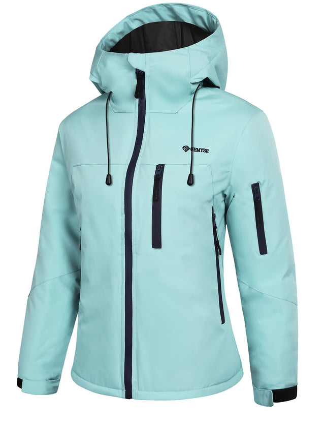 GEMYSE Women's Ski Jacket Warm Winter Snow Coat Waterproof Mountain Windbreaker Jacket for Snowboarding Hiking
