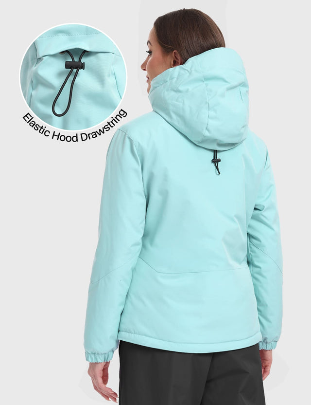 GEMYSE Women's Ski Jacket Warm Winter Snow Coat Waterproof Mountain Windbreaker Jacket for Snowboarding Hiking