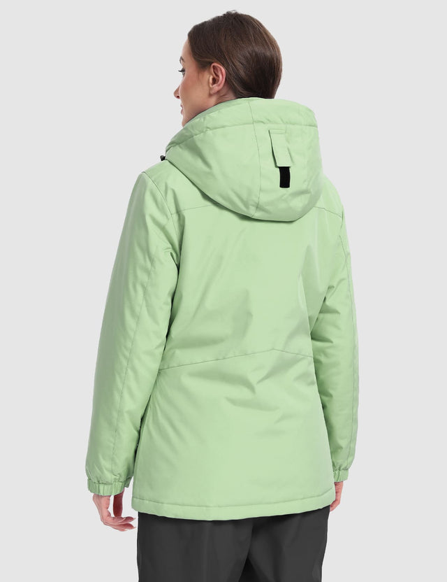 GEMYSE Women's Ski Jacket Waterproof Winter Snow Coat Warm Hooded Windbreaker Snowboarding Windproof Rain Jacket