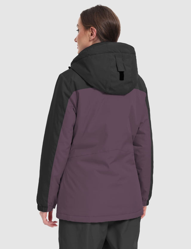 GEMYSE Women's Ski Jacket Waterproof Winter Snow Coat Warm Hooded Windbreaker Snowboarding Windproof Rain Jacket