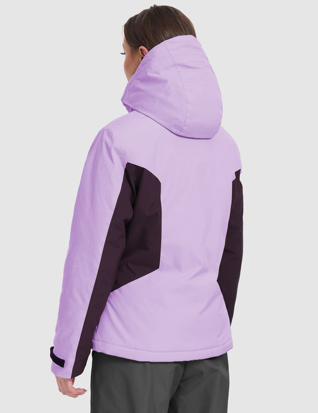 GEMYSE Women's Waterproof Winter Jacket Ski Snow Jacket Windproof Warm Rain Coat Insulated Sonwboard Hooded Jacket