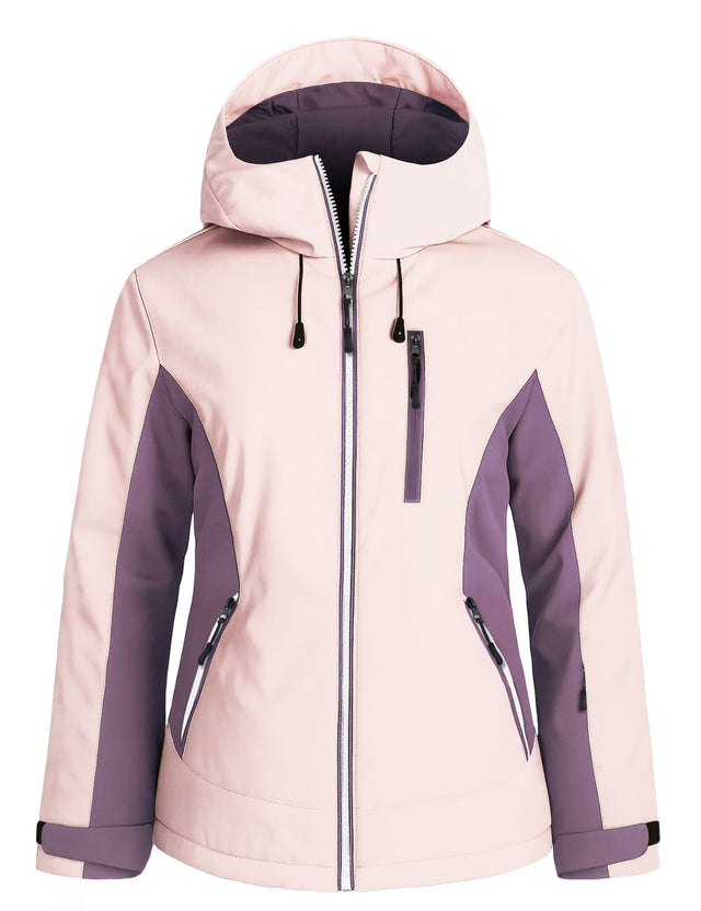 GEMYSE Women's Waterproof Winter Jacket Ski Snow Jacket Windproof Warm Rain Coat Insulated Sonwboard Hooded Jacket