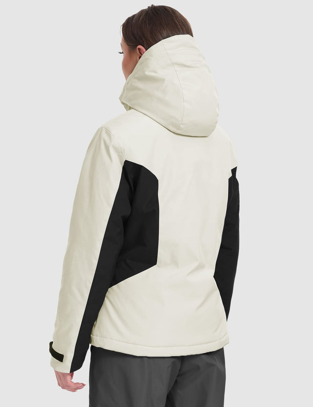 GEMYSE Women's Waterproof Winter Jacket Ski Snow Jacket Windproof Warm Rain Coat Insulated Sonwboard Hooded Jacket