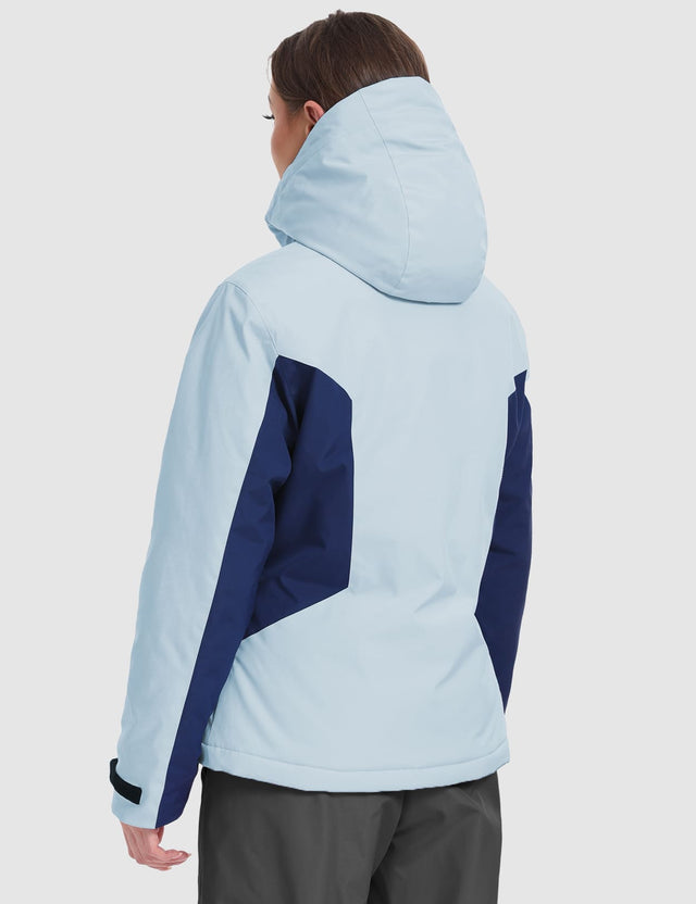 GEMYSE Women's Waterproof Winter Jacket Ski Snow Jacket Windproof Warm Rain Coat Insulated Sonwboard Hooded Jacket