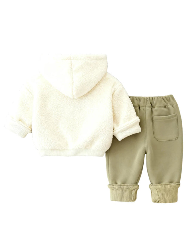 GEMYSE Toddler Clothes Sets 3-Piece : Coat + Sweatshirt + Pants Outfit for Baby Boys Girls, Winter Toddler Boy Clothing Set