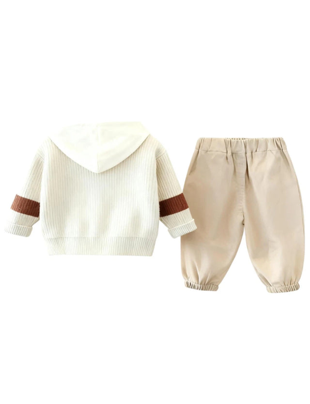 GEMYSE Toddler Clothes Sets 3-Piece : Coat + Sweatshirt + Pants Outfit for Baby Boys Girls, Winter Toddler Boy Clothing Set