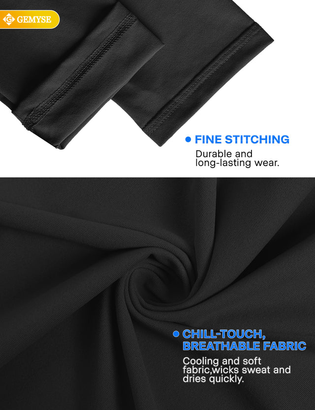 GEMYSE Men's Long Sleeve Shirts Sun Protection Athletic Breathable Moisture Wicking Rash Guard Shirt for Fishing Workout