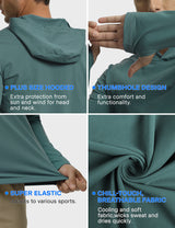 GEMYSE Sun Shirt UPF 50+ Men's Fishing Long Sleeve UV Protection Hoodie Hiking Rash Guard Athletic Running