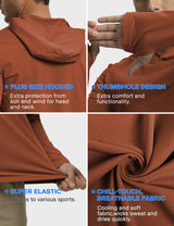 GEMYSE Sun Shirt UPF 50+ Men's Fishing Long Sleeve UV Protection Hoodie Hiking Rash Guard Athletic Running