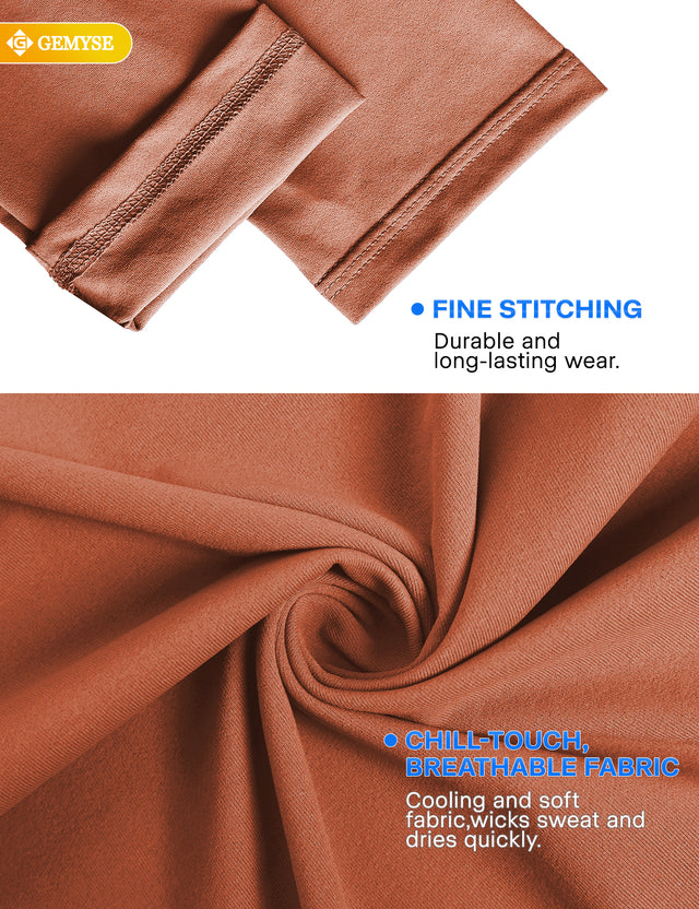 GEMYSE Men's Long Sleeve Shirts Sun Protection Athletic Breathable Moisture Wicking Rash Guard Shirt for Fishing Workout