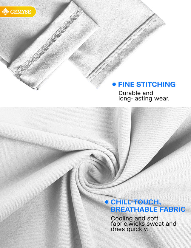 GEMYSE Men's Long Sleeve Shirts Sun Protection Athletic Breathable Moisture Wicking Rash Guard Shirt for Fishing Workout