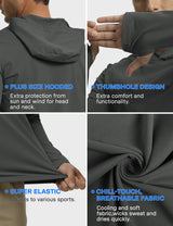 GEMYSE Sun Shirt UPF 50+ Men's Fishing Long Sleeve UV Protection Hoodie Hiking Rash Guard Athletic Running