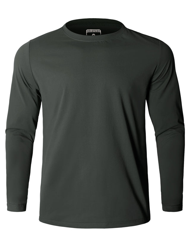 GEMYSE Men's Long Sleeve Shirts Sun Protection Athletic Breathable Moisture Wicking Rash Guard Shirt for Fishing Workout