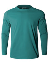 GEMYSE Men's Long Sleeve Shirts Sun Protection Athletic Breathable Moisture Wicking Rash Guard Shirt for Fishing Workout