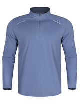 GEMYSE Men's Quarter Zip Pullover Long Sleeve Running Shirt 1/4 Zip Quick Dry Athletic Workout Shirts