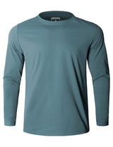 GEMYSE Men's Long Sleeve Shirts Sun Protection Athletic Breathable Moisture Wicking Rash Guard Shirt for Fishing Workout