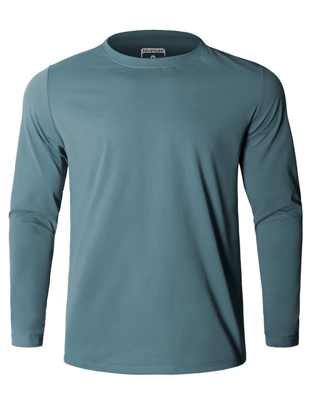 GEMYSE Men's Long Sleeve Shirts Sun Protection Athletic Breathable Moisture Wicking Rash Guard Shirt for Fishing Workout