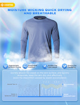 GEMYSE Men's Long Sleeve Shirts Sun Protection Athletic Breathable Moisture Wicking Rash Guard Shirt for Fishing Workout