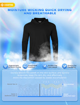 GEMYSE Sun Shirt UPF 50+ Men's Fishing Long Sleeve UV Protection Hoodie Hiking Rash Guard Athletic Running