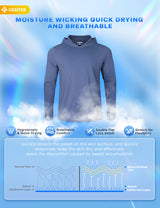 GEMYSE Sun Shirt UPF 50+ Men's Fishing Long Sleeve UV Protection Hoodie Hiking Rash Guard Athletic Running