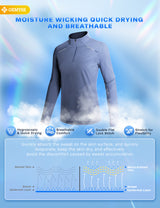 GEMYSE Women's 1/4 Zip Pullover Shirts Long Sleeve Workout Tops Quick Dry Casual Rash Guard Shirts