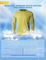 GEMYSE Men's Long Sleeve Shirts Sun Protection Athletic Breathable Moisture Wicking Rash Guard Shirt for Fishing Workout