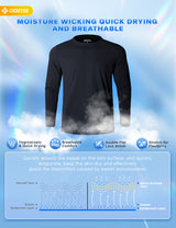 GEMYSE Men's Long Sleeve Shirts Sun Protection Athletic Breathable Moisture Wicking Rash Guard Shirt for Fishing Workout