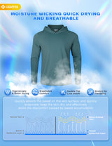 GEMYSE Sun Shirt UPF 50+ Men's Fishing Long Sleeve UV Protection Hoodie Hiking Rash Guard Athletic Running
