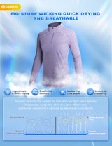 GEMYSE Women's 1/4 Zip Pullover Shirts Long Sleeve Workout Tops Quick Dry Casual Rash Guard Shirts