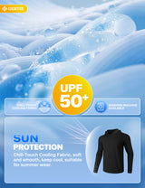 GEMYSE Sun Shirt UPF 50+ Men's Fishing Long Sleeve UV Protection Hoodie Hiking Rash Guard Athletic Running