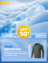 GEMYSE Sun Shirt UPF 50+ Men's Fishing Long Sleeve UV Protection Hoodie Hiking Rash Guard Athletic Running