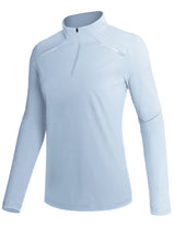 GEMYSE Women's 1/4 Zip Pullover Shirts Long Sleeve Workout Tops Quick Dry Casual Rash Guard Shirts