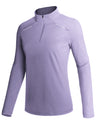 GEMYSE Women's 1/4 Zip Pullover Shirts Long Sleeve Workout Tops Quick Dry Casual Rash Guard Shirts
