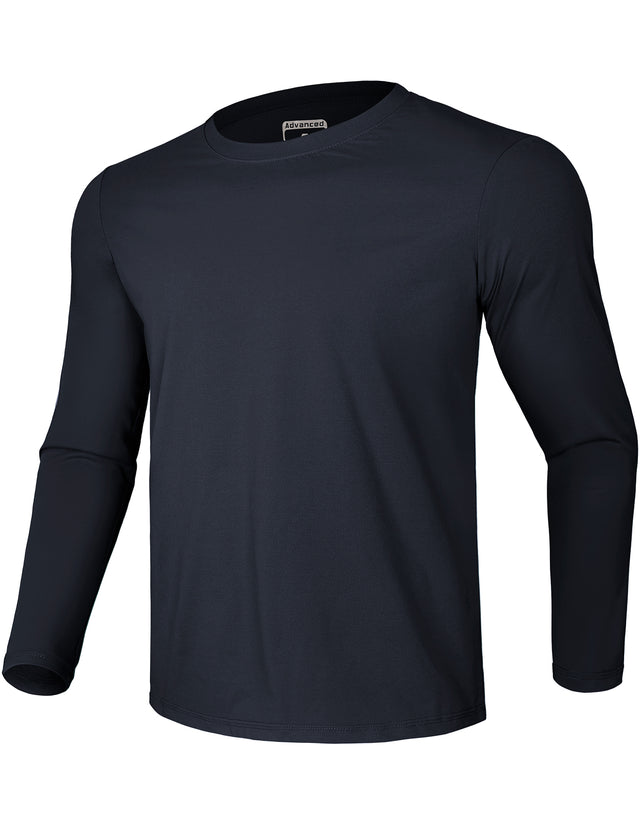 GEMYSE Men's Long Sleeve Shirts Sun Protection Athletic Breathable Moisture Wicking Rash Guard Shirt for Fishing Workout